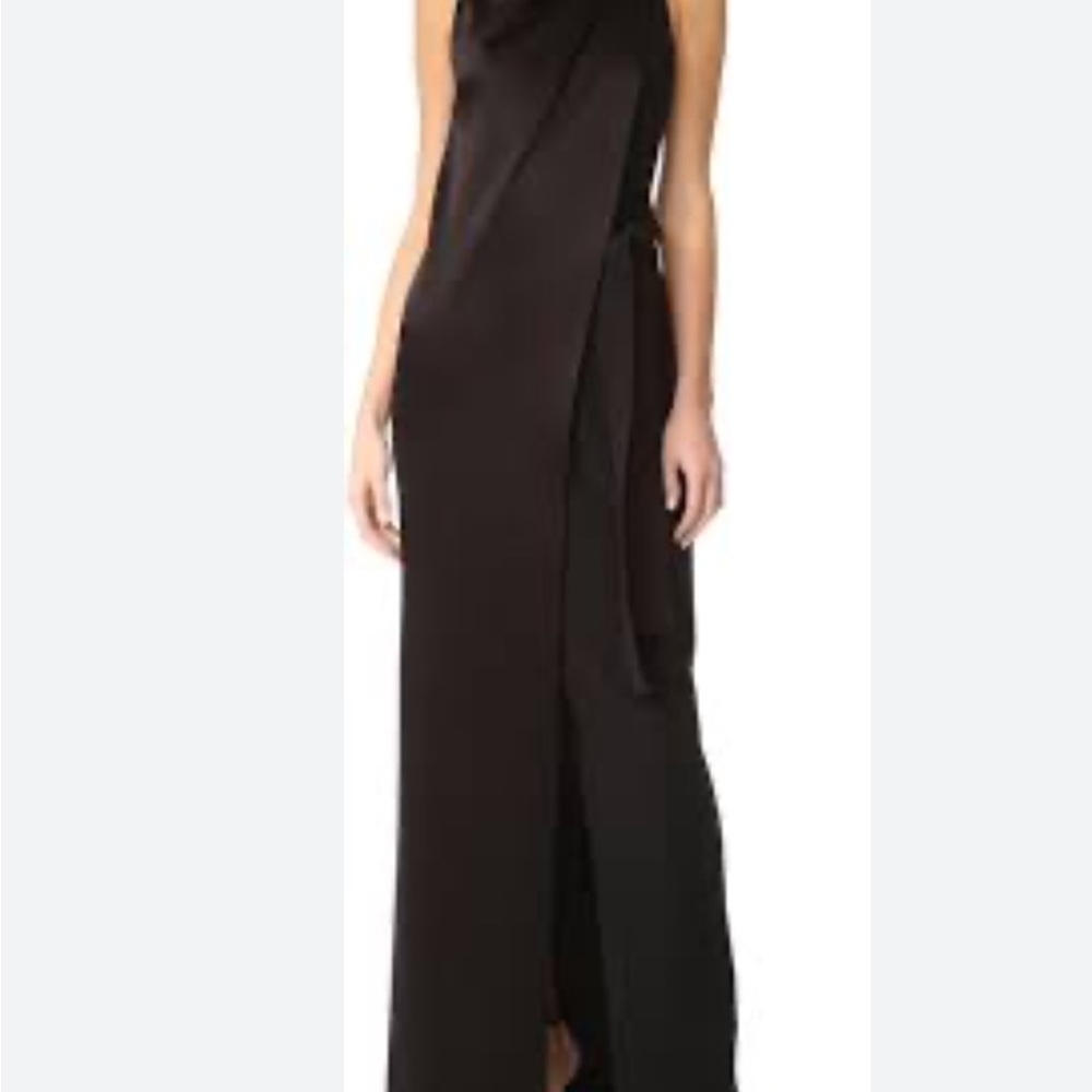NWOT Halston Heritage Black Cowl Neck Gown - Picture 2 of 8